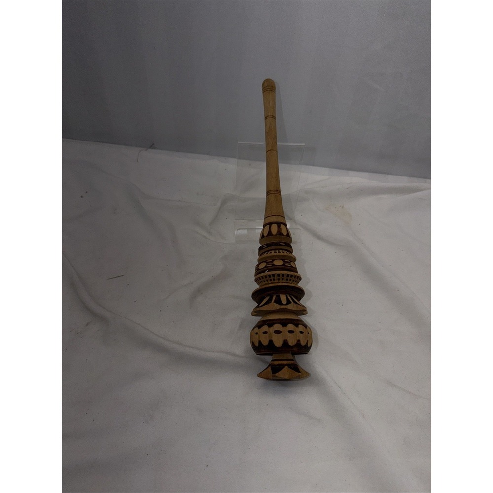 Vintage Molinolli Mexican Hand Whisk Carved  Wood Hot Chocolate Frother